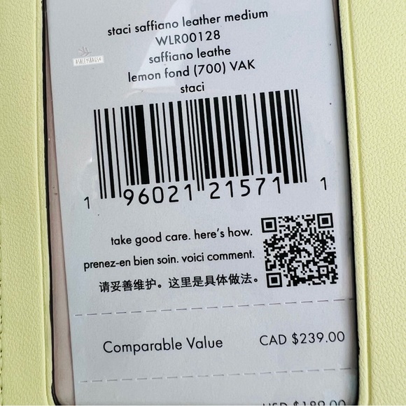 Kate Spade Staci Medium Compact Bifold Wallet In Lemon Fond - Picture 6 of 6